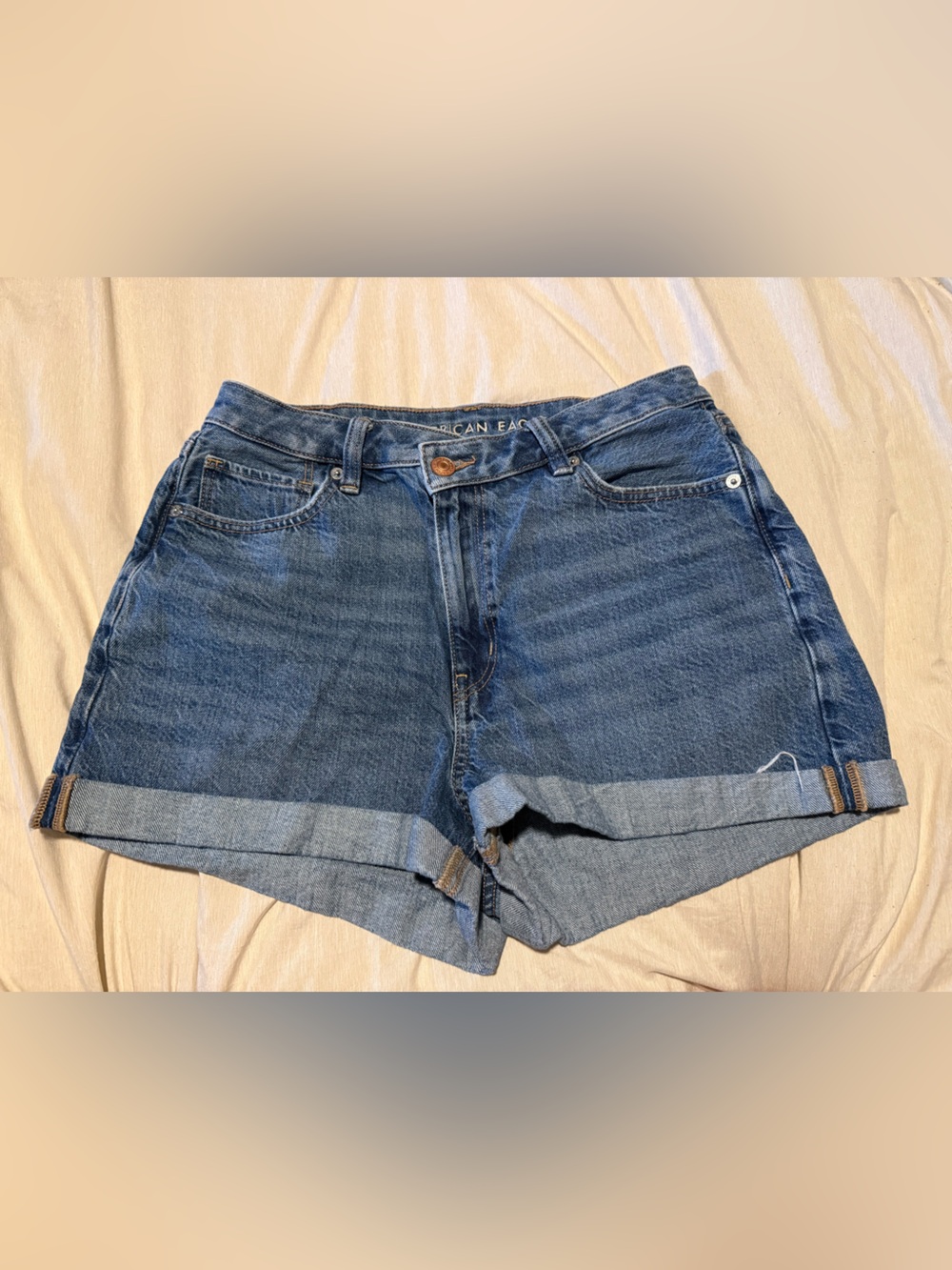 AE stretch crossover highest rise mom shorts